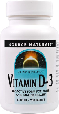 Source Naturals Vitamin D-3 1000 IU 200 Tablets(200 No)