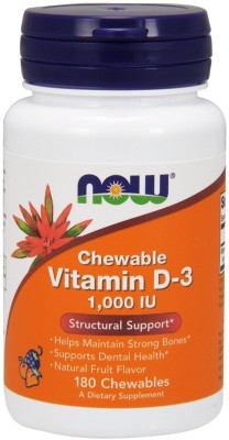 

Source Naturals Chewable Vitamin D-3 Natural Fruit Flavor 1000 IU 180 Chewables(180 No)