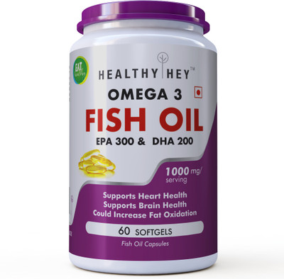 

HealthyHey Nutrition Fish Oil - Omega 3 (1000 Mg) Burpless - 60 Softgel(60 No)