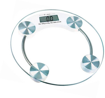 

Gadget Hero's Round Thick Tempered Glass 8mm Electronic Digital Personal Bathroom Health Body Weight Weighing Scale(White)