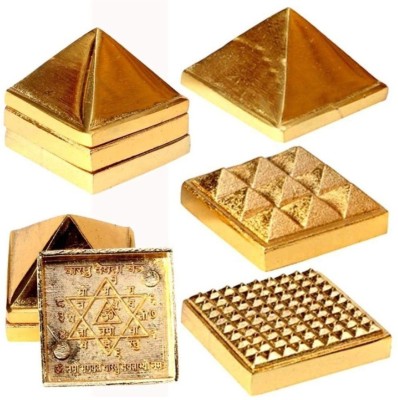 ReBuy 91 pyramids in total, wish pyramid, metal pyramid, vastu pyramid, set of three pyramid, ashtdhatu vastu pyramid 1 Inch Brass Brass Yantra(Pack of 1)