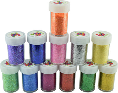 

Unobite Glitter Sparkle Powder Box for Crafts,Arts and School Projects set of 12 Colors(15g per Color)