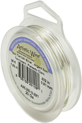 

Beadalon Artistic Wire 20-Gauge Tarnish Resistant Silver Coil Wire, 25-Feet