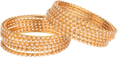 Efulgenz Alloy Beads Gold-plated Bangle(Pack of 12)