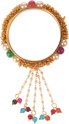 Efulgenz Alloy Beads Gold-plated Bangle(Pack of 2)