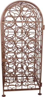 Home Sparkle 20 Bottles Bar Cabinet Metal Bar Cabinet(Finish Color - Gold)