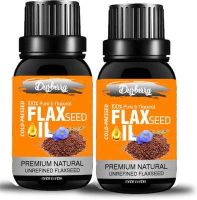 

duzberry Tattva Pure, Cold Pressed Flaxseed Oil for Hair and Skin, Hair Oil 30 ML Pack of 2 (60 ml)(30 ml)