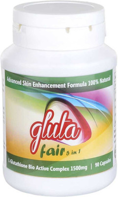 

Gluta fair 5 in 1 - Skin Whitening Capsules - Glutathione 1500 Mg - 90 Capsules(1500)