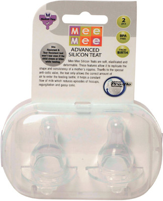 

MeeMee Pro-Flow Technology Silicone Teat (M) (Pack of 2) Slow Flow Nipple(Pack of 2 Nipples)