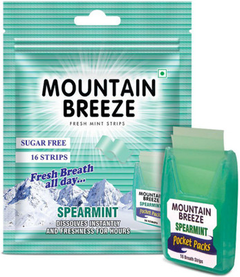 

Mountain breeze Sugar Free Mint Mouth Freshener Strip(9 g)