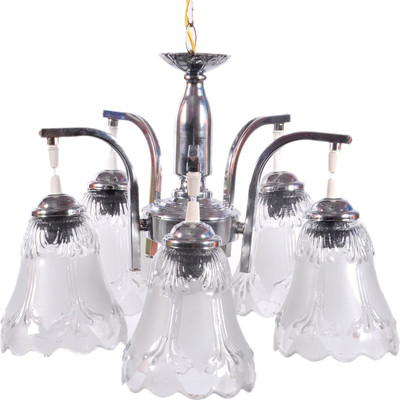PR Prashant 5 light Sliver Chandlers Pendants Ceiling Lamp(Steel)