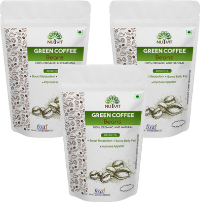 

nutvit Best Quality Green Coffee Beans for Weight Loss, Arabica Grade "A" Coffee Beans, Decaffeinated & Unroasted 500g (Pack of 3) Instant Coffee 500 g(Pack of 3)
