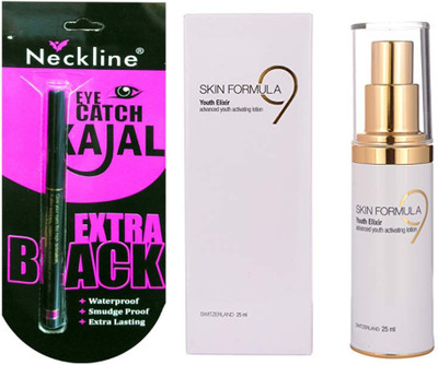 

Skin Formula 9 Youth Elixir and nackline kajal(Set of 2)