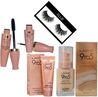 

Ellie Eyelashes, Foundation, Mousse, Waterproof Eyeliner, Mascara(Set of 5)