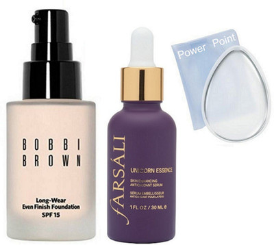 

power point silicone puff, bobbi brown long wear foundation,Unicorn Essence farsali serum(Set of 3)