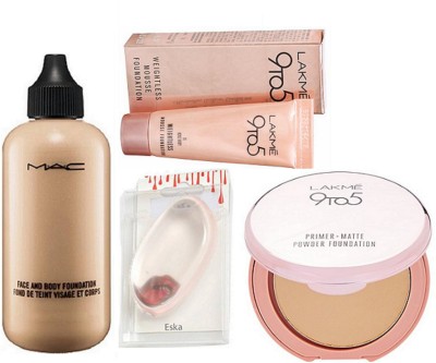 

Eska Silicon puff, Face & body Foundation,Weightless Mousse Foundation , Primer Matte Compact(Set of 4)