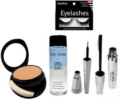 

caroline Eyelashes & Bobbi Brown Makeup Remover & Compact & Brooke Candy eyeliner+ Mascara(Set of 5)
