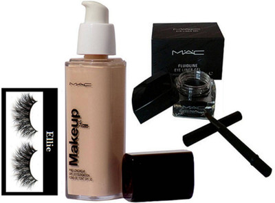 

Ellie Eyelashes, Mac Makeup Pro Longwear Foundation, Fluidline Eye Liner Gel(Set of 3)