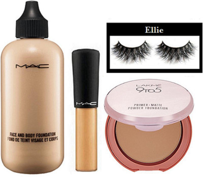 

Ellie Eyelashes, Face And Body Foundation, Concealer, Primer Matte Powder Foundation(Set of 4)