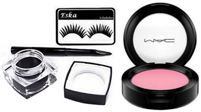 

Eska Eyelashes, Mac Fluid line Gel Eyeliner , Blusher(Set of 3)