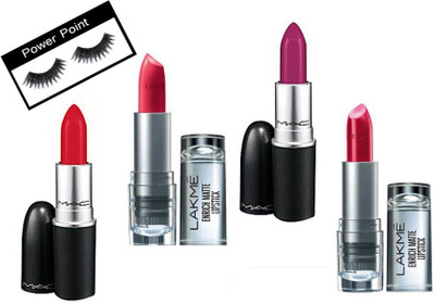 

powerpoint Eyelashes& Lipstick (pack Of 2)& Enrich Lipstick (Pack Of2)(Set of 5)