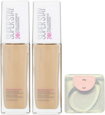 

ellie silicon puff, Superstay 24H full coverage foundation(Set of 3)