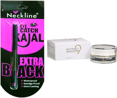 

Skin Formula 9 Under Eye Serum and nackline kajal(Set of 2)
