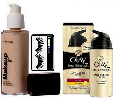 

LUXURIOUS Eyelashes & Makeup Foundation & Anti-Ageing Day Cream(Set of 3)