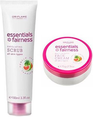 

Oriflame Esstentials Fairness Exfoliating Scrub (100 g) + Esstentials Fairness Multi-Benefit Face Cream (75g)(Set of 2)
