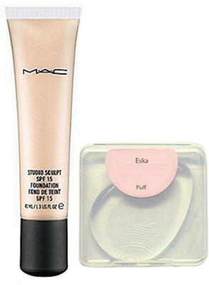

eska Silicon Puff, Studio Sculpt Spf 15 Foundation Fond De Teint(Set of 2)