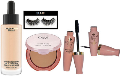 

Ellie Eyelashes, Studio Waterweight Foundation, Primer Matte Powder Foundation, Eyeliner And Mascara(Set of 5)