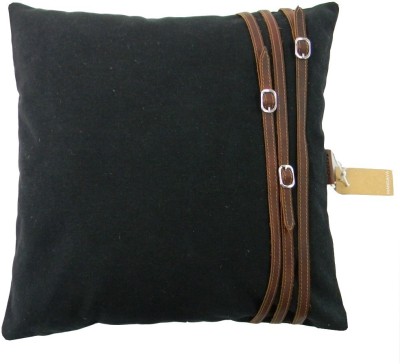 MANDAVA Canvas Cushions & Pillows Cover(39.37 cm*39.37 cm, Black)