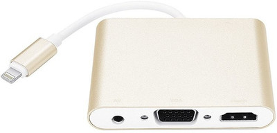 

LipiWorld Compatible with Lightning to HDMI VGA AV Adapter Converter Multiple Digital AV Adapter HDMI Adapter(Compatible with HDTV, Gold, Sync and Charge Cable)