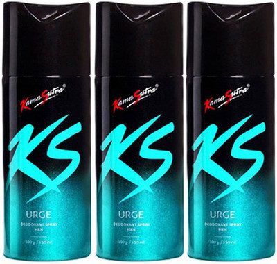 

KamaSutra KS Urge Body Spray - For Men(450 ml, Pack of 3)