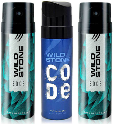 

Wild Stone 2 Edge and Code Titanium Body Mist - For Men(550 ml, Pack of 3)