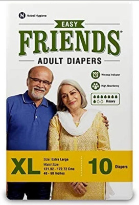 

Friends Easy Adult Diaper 10 pcs Pack for Waist size 48-60 inches Adult Diapers - XL(10 Pieces)