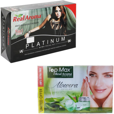 

Real Aroma Platinum & Aloe Vera Facial Kit 620 g(Set of 2)