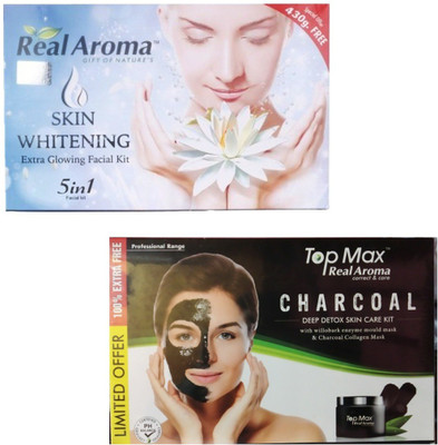 

Real Aroma Skin Whitening & Charcoal Facial Kit 620 g(Set of 2)