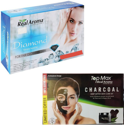 

Real Aroma Diamond & Charcoal Facial Kit 620 g(Set of 2)
