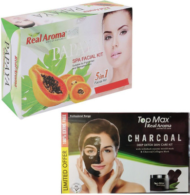 

Real Aroma Papaya & Charcoal Facial Kit 620 g(Set of 2)