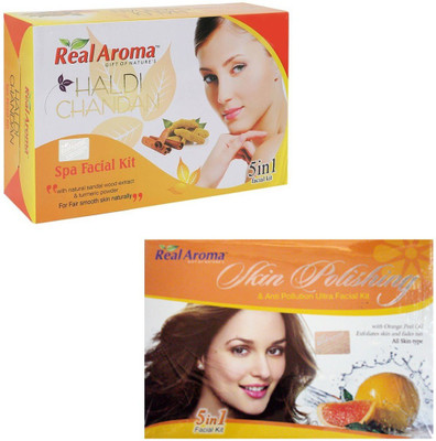 

Real Aroma Haldi Chandan & Skin Polishing Facial Kit 620 g(Set of 2)