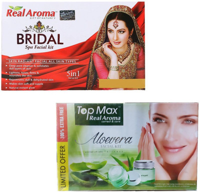 

Real Aroma Bridal & Aloe Vera Facial Kit 620 g(Set of 2)