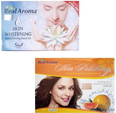 

Real Aroma Skin Whitening & Skin Polishing Facial Kit 620 g(Set of 2)