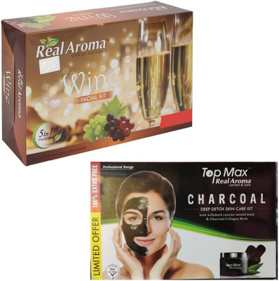 

Real Aroma Wine & Charcoal Facial Kit 620 g(Set of 2)
