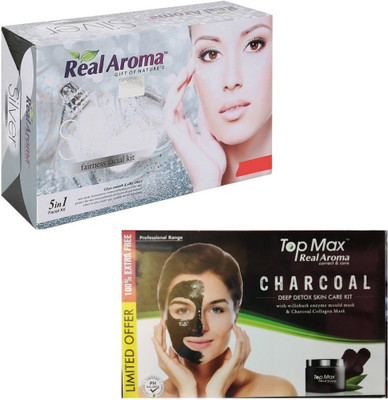 

Real Aroma Silver & Charcoal Facial Kit 620 g(Set of 2)
