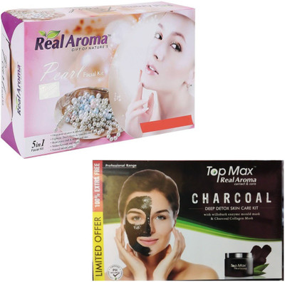 

Real Aroma Pearl & Charcoal Facial Kit 620 g(Set of 2)