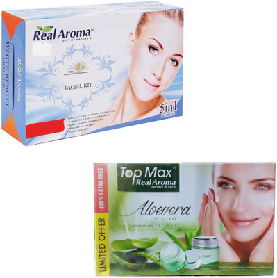 

Real Aroma White Beauty & Aloe Vera Facial Kit 620 g(Set of 2)