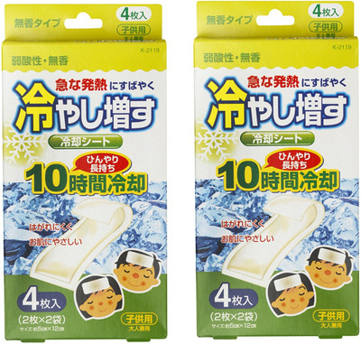 

KOKUBO Cooling Gel Sheets - Relief from Fever & Headache - Pack of 2 (Each Pack 4 pcs) - Made in JAPAN First Aid Tape(Pack of 8)