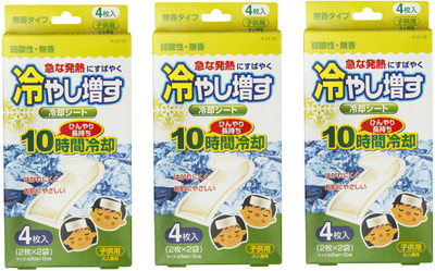 

KOKUBO Cooling Gel Sheets - Relief from Fever & Headache - Pack of 3 (Each Pack 4 pcs) - Made in JAPAN First Aid Tape(Pack of 12)