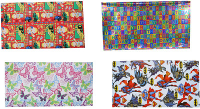 

AutoVHPR Pack of 4 Beautiful Designer Series Gift Wrap Paper for Wrapping your Birthday Return and Corporate Gifts NA Plastic Gift Wrapper(Multicolor)